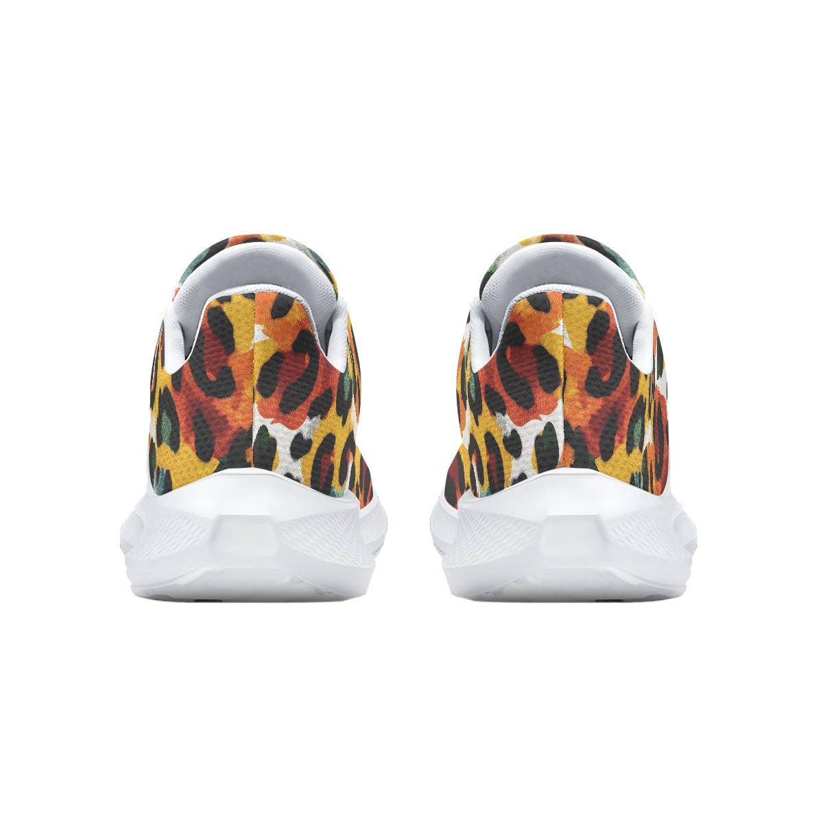 Leopardenmuster Sneaker, Unisex Multicolor Schnürschuhe Laufschuhe