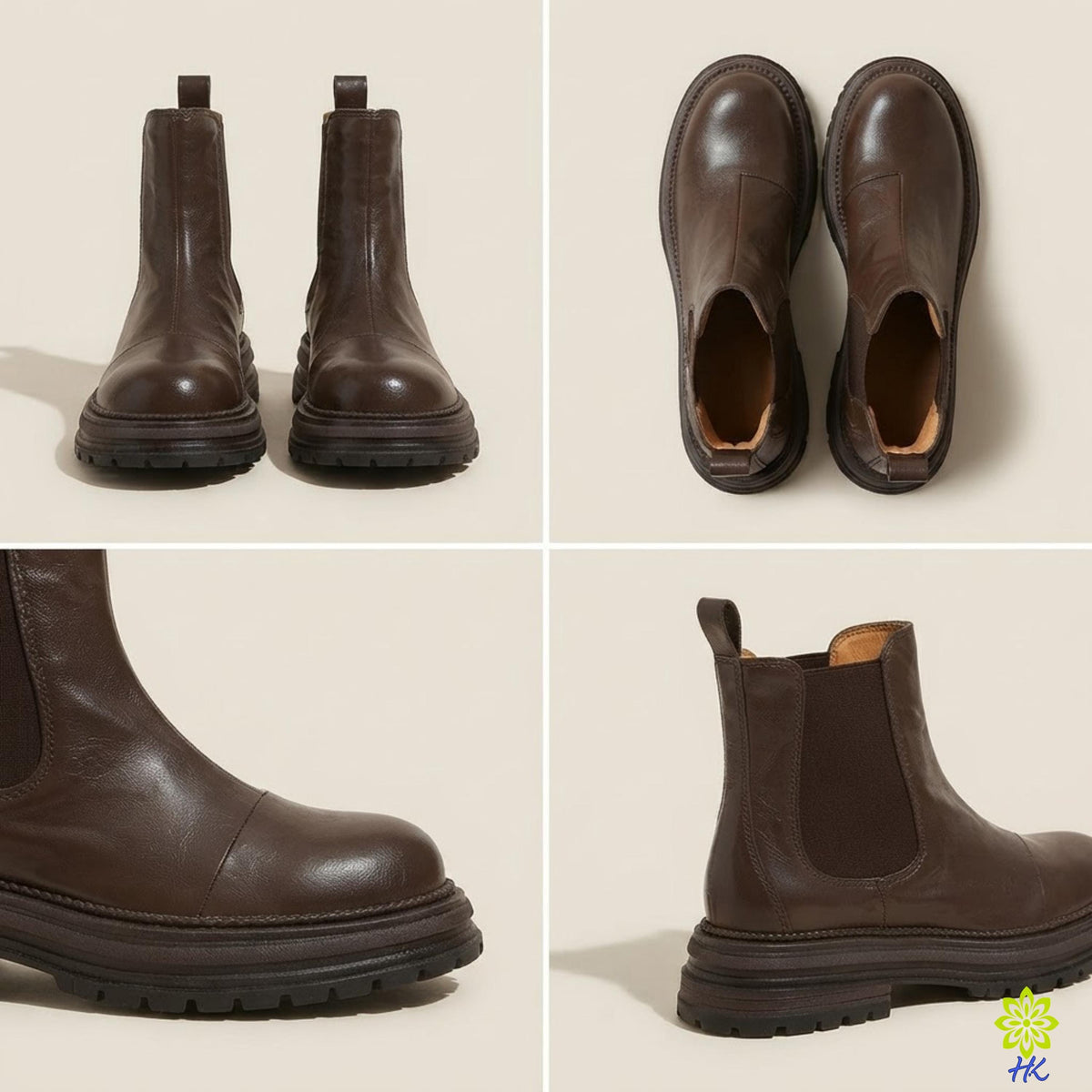 Plateau-Chelsea-Boots für Damen mit Profilsohle und elastischen Seiteneinsätzen