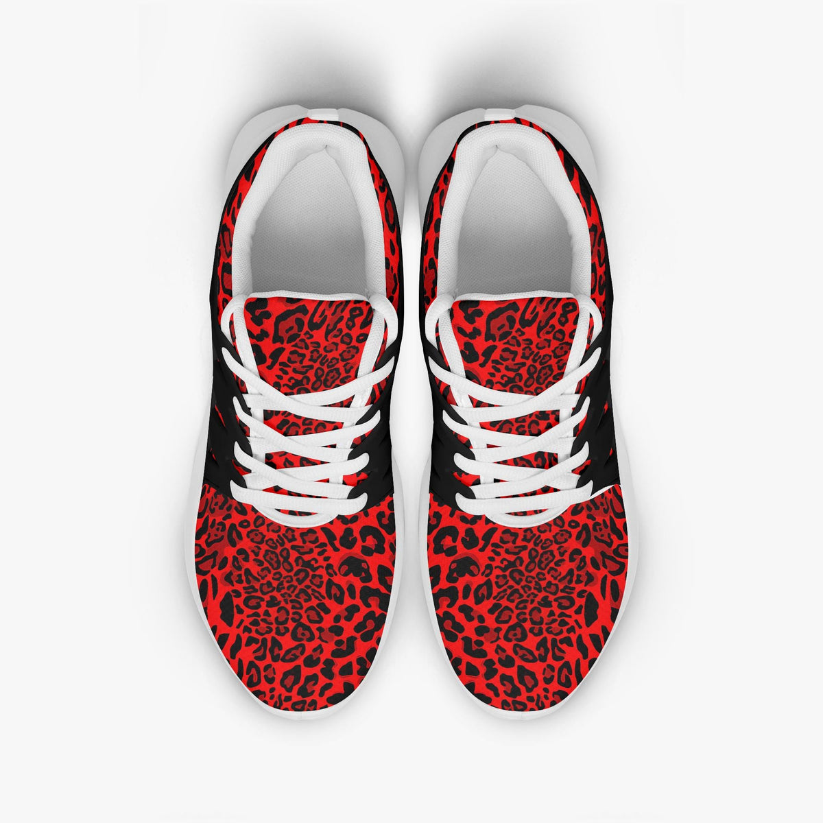 Red Leopard Print Athletic Sneakers – Unisex Chunky Running Style Shoes