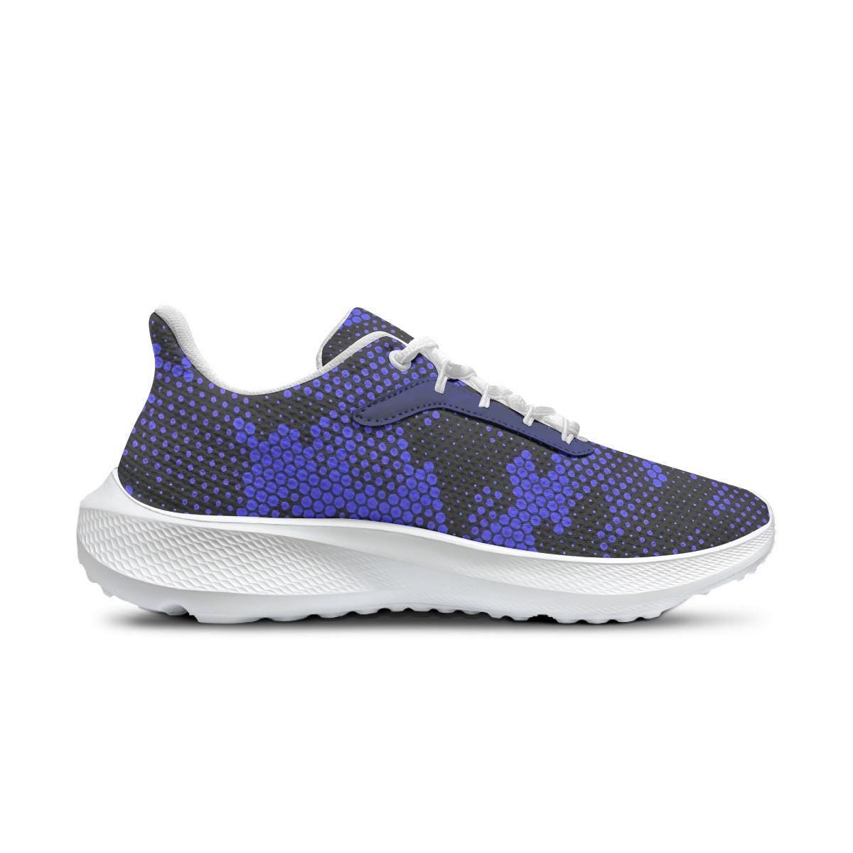 Blue Pixel Camo Unisex Low-Top Running Sneakers