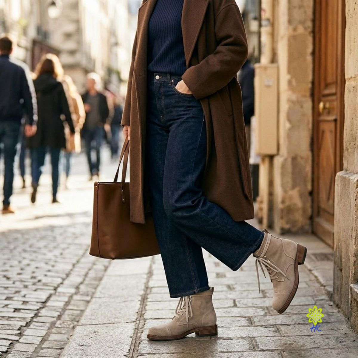 Unisex-Schnürstiefeletten aus taupefarbener Mikrofaser mit Ledersohle