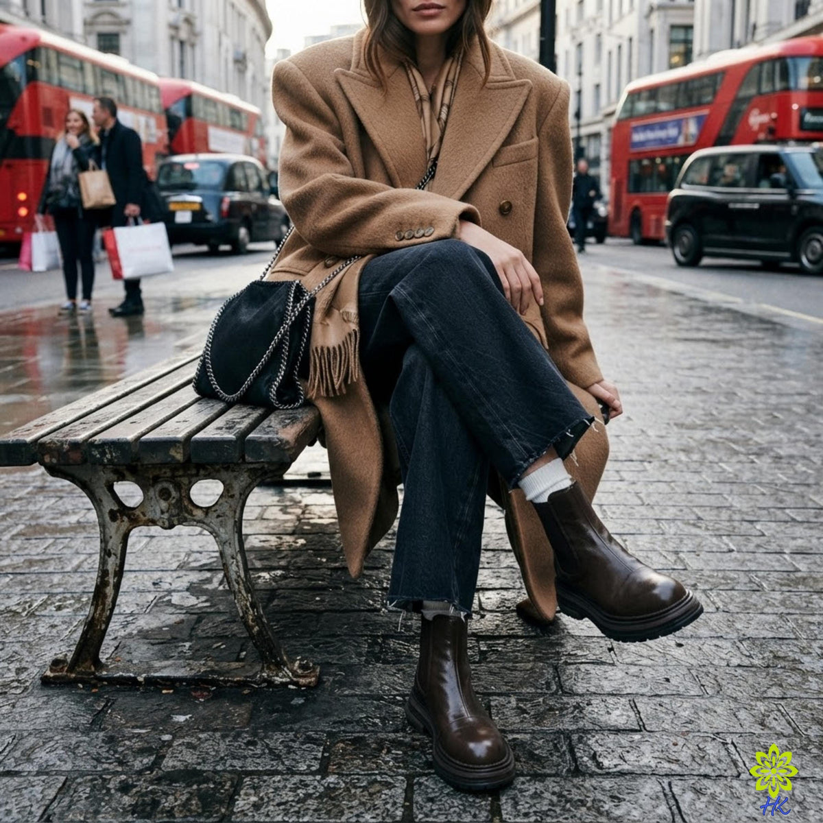 Plateau-Chelsea-Boots für Damen mit Profilsohle und elastischen Seiteneinsätzen
