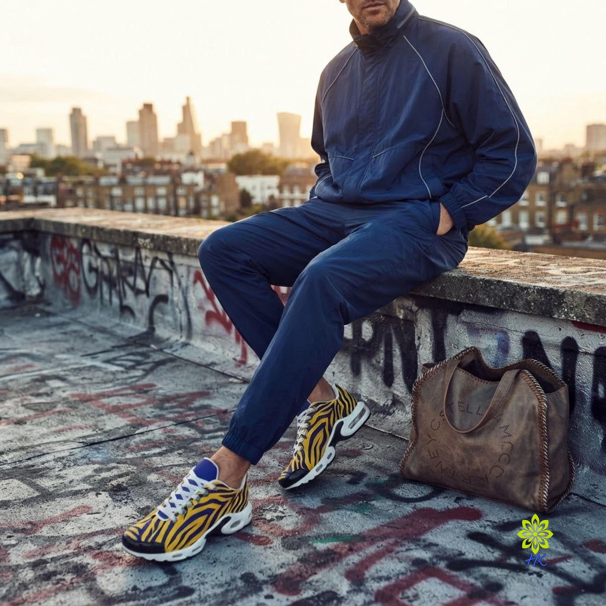 Animal Stripe Men’s Cushioned Lace-Up Sneakers