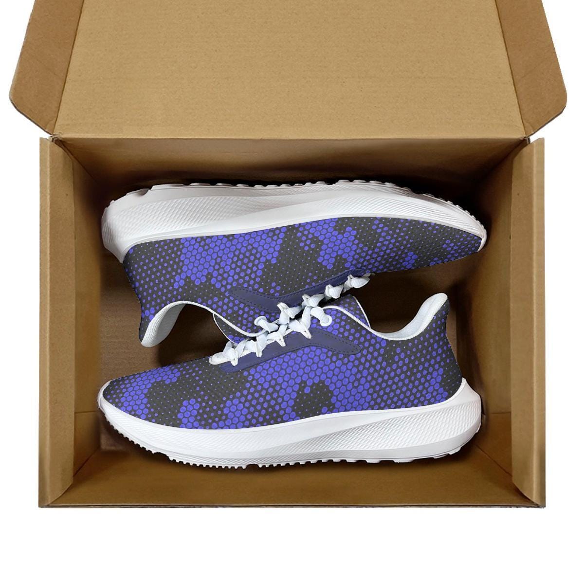 Blue Pixel Camo Unisex Low-Top Running Sneakers
