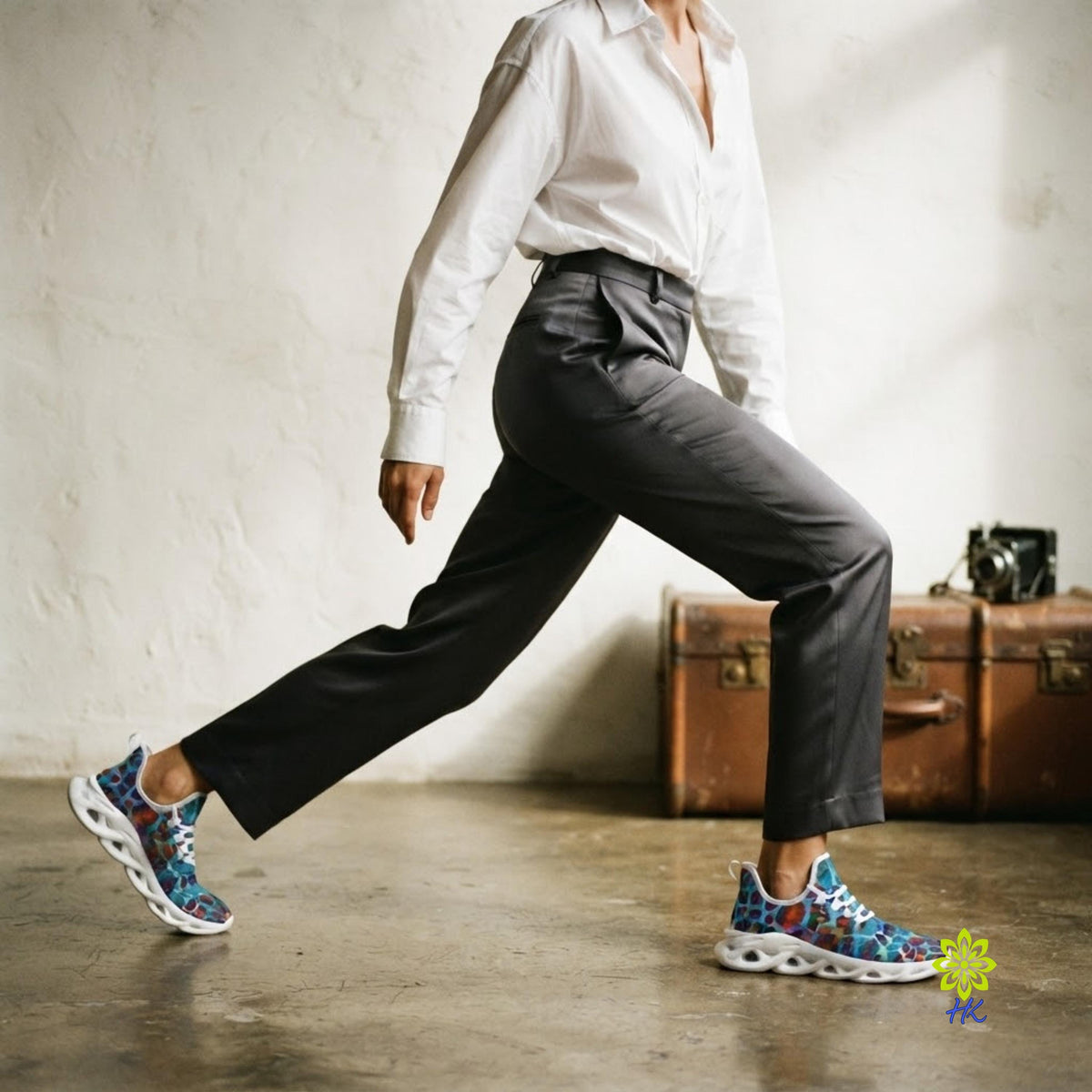 Chunky Sneaker mit abstraktem Print und gepolsterter EVA-Innensohle