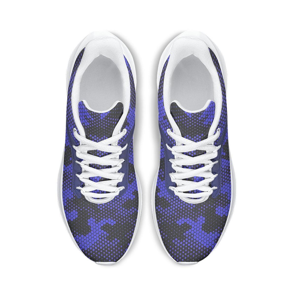 Blue Pixel Camo Unisex Low-Top Running Sneakers