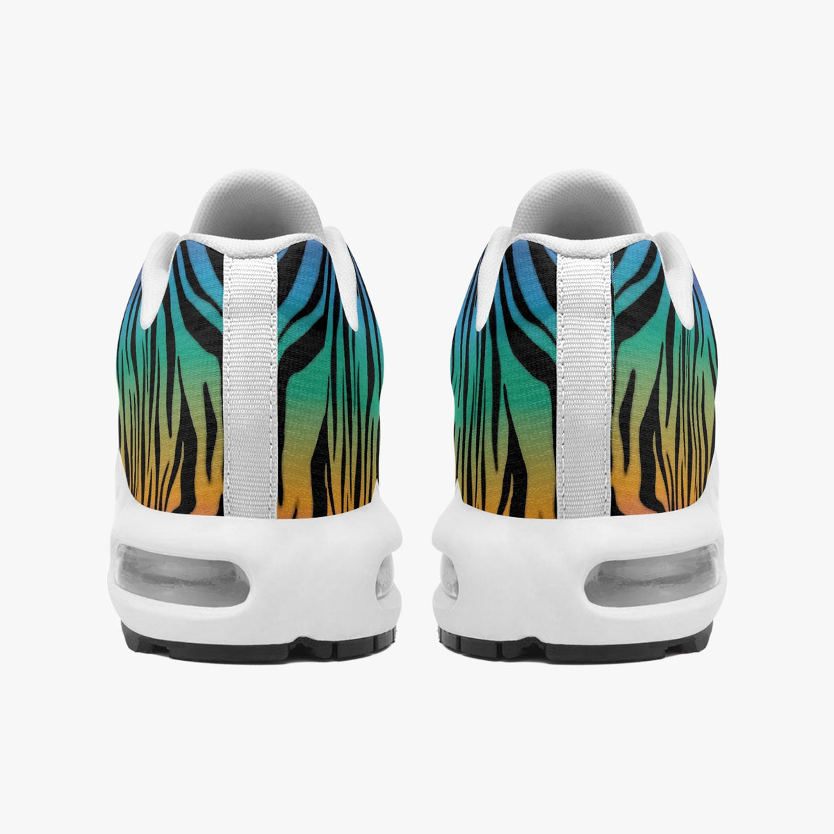 Herrensneaker mit Zebrastreifen und blau-violettem Verlauf