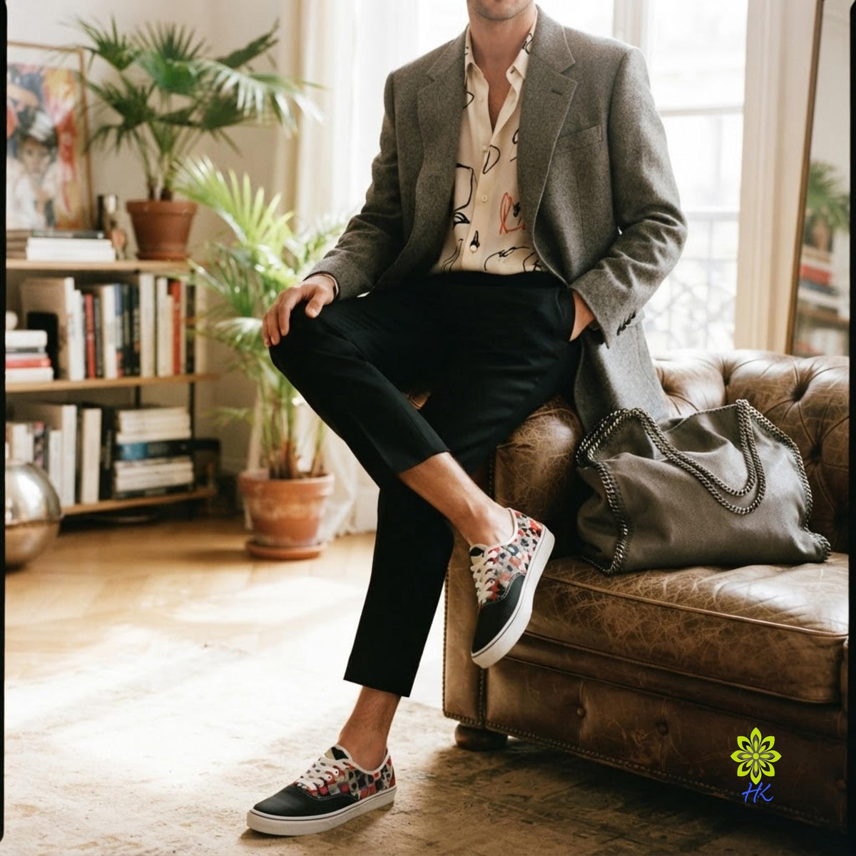 Playing Card Shoes - Unisex Low Top Skate Shoe with Card-Suit Print