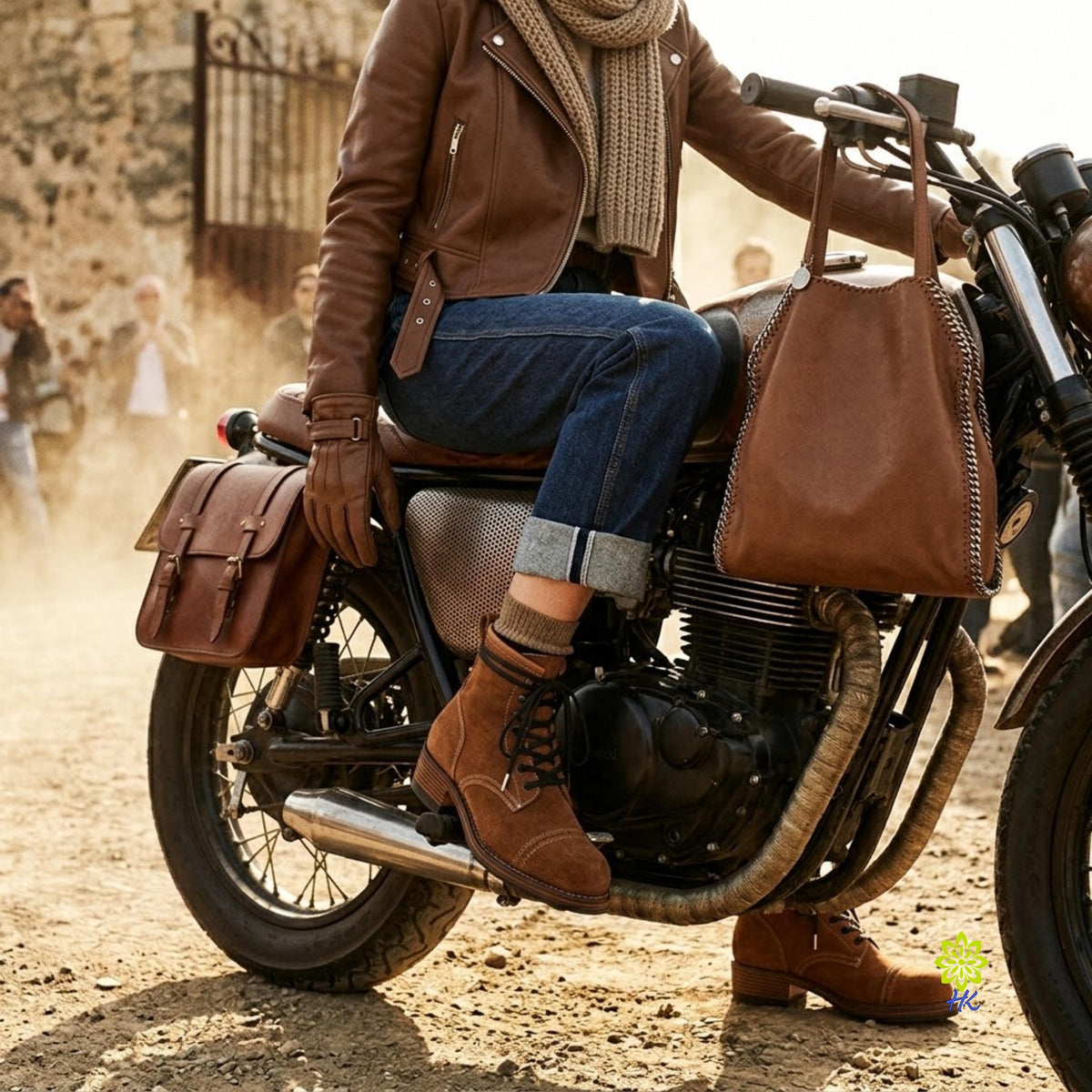 Unisex Schnür-Stiefelette aus braunem Mikrofaser-Material mit Echtledersohle