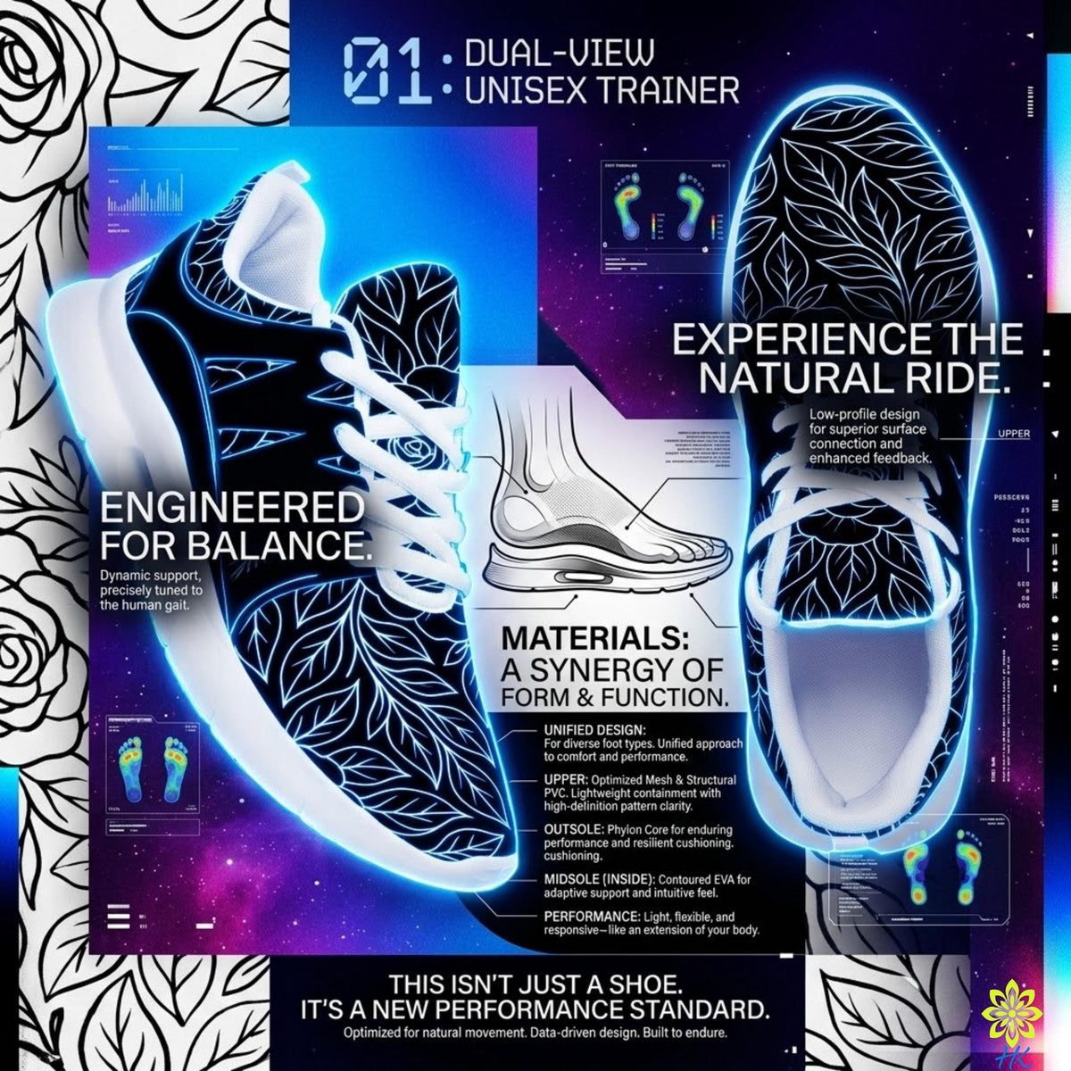 a poster with a pair of shoes on it
