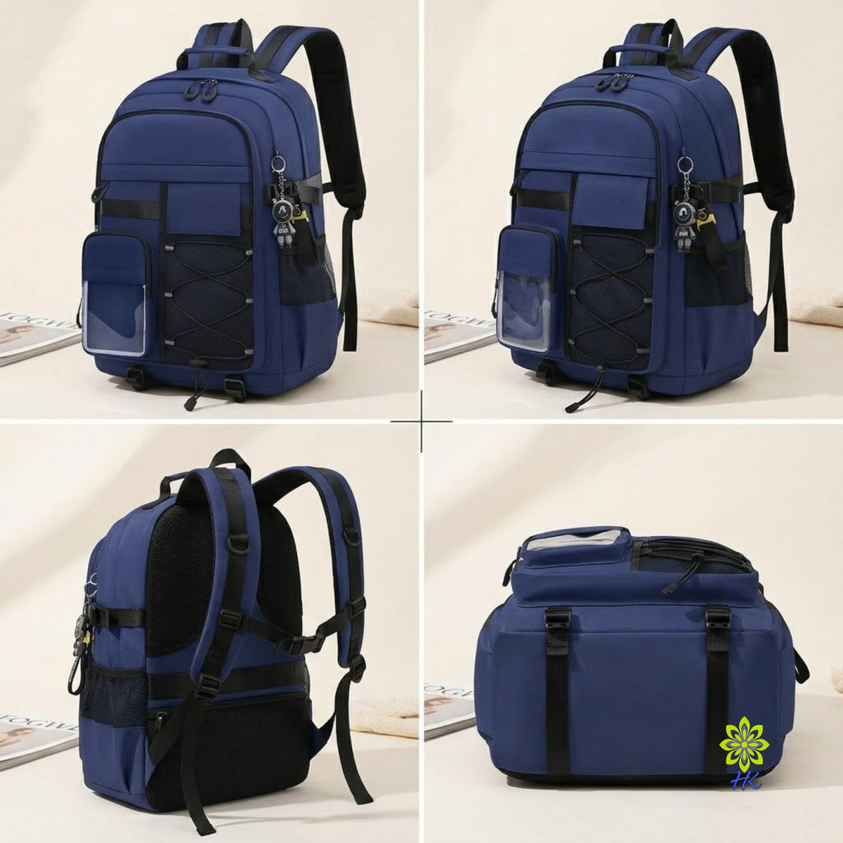Geräumiger Rucksack für Schule und Reise