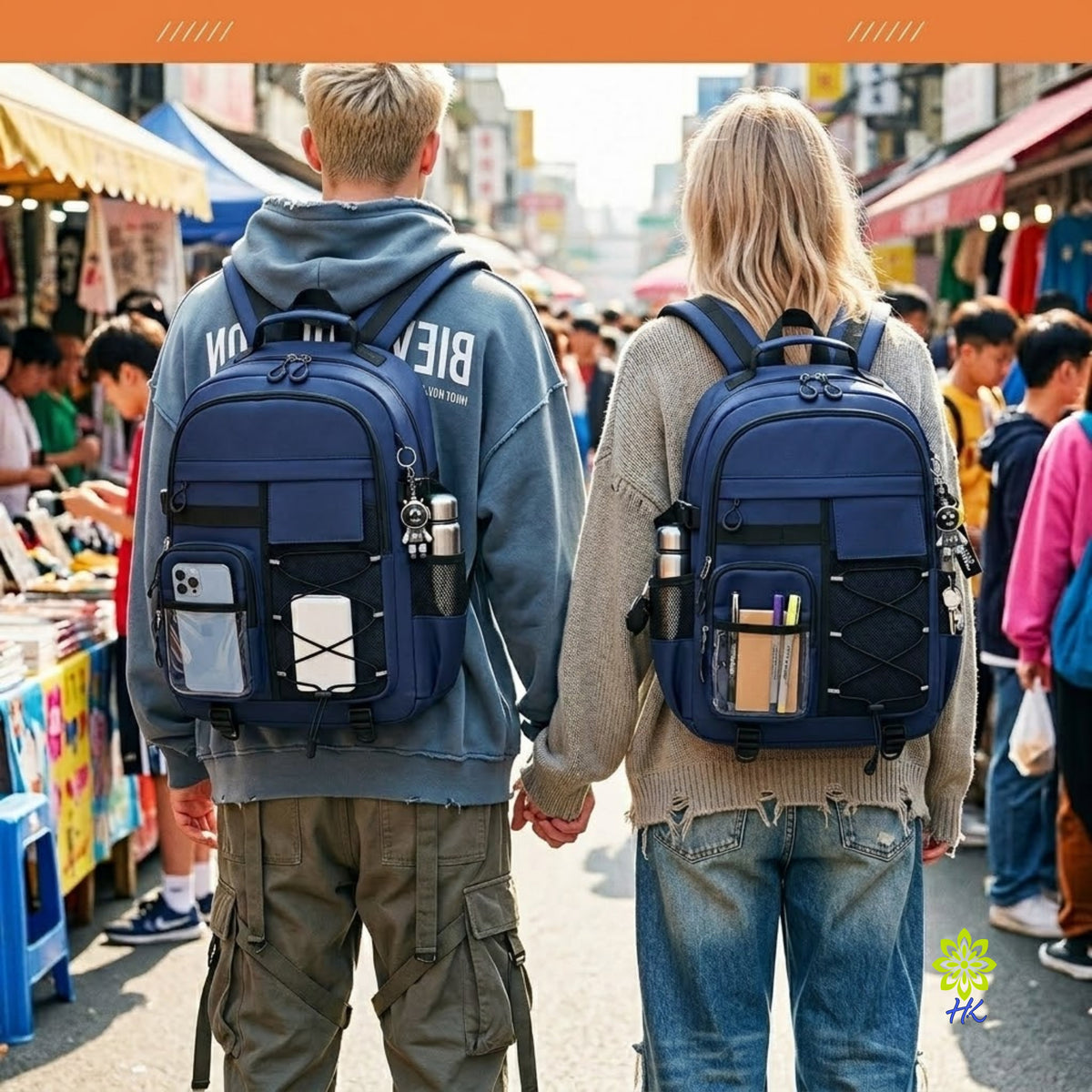 Geräumiger Rucksack für Schule und Reise