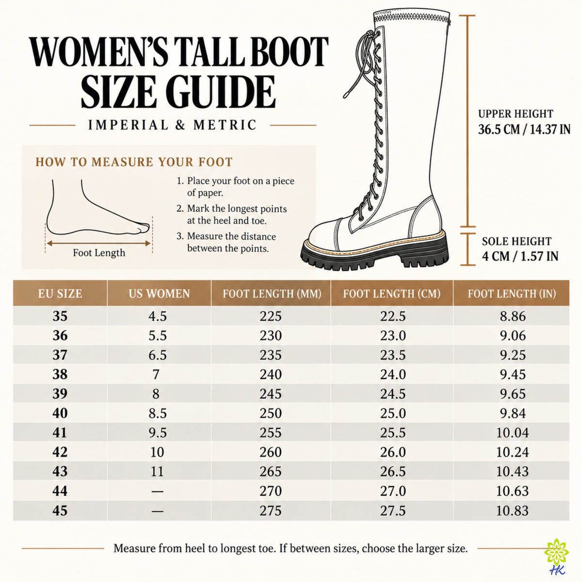 Women’s Knee-High Lace-Up Combat Boots with Back Zip