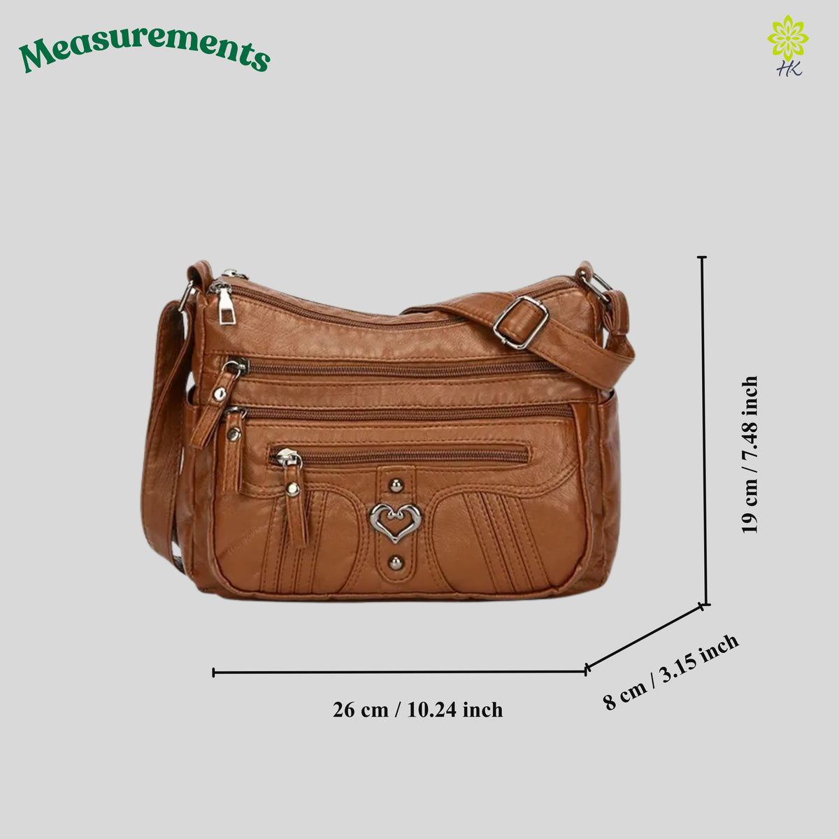 Multi-Pocket-Umhängetasche für Damen, weiches PU-Kunstleder Crossbody