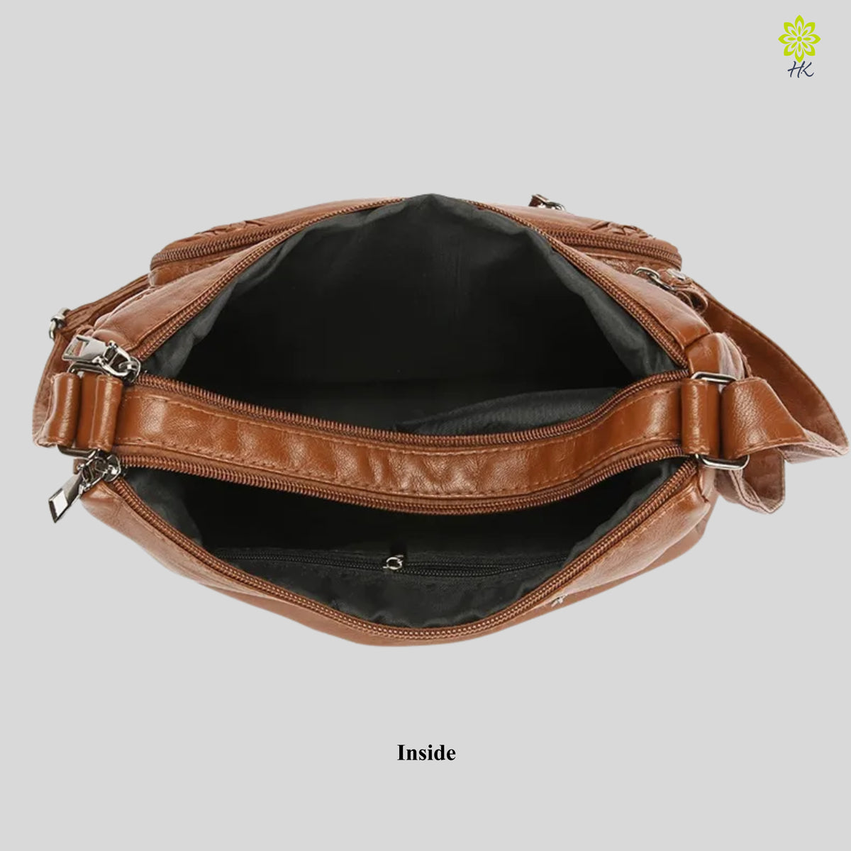 Multi-Pocket-Umhängetasche für Damen, weiches PU-Kunstleder Crossbody