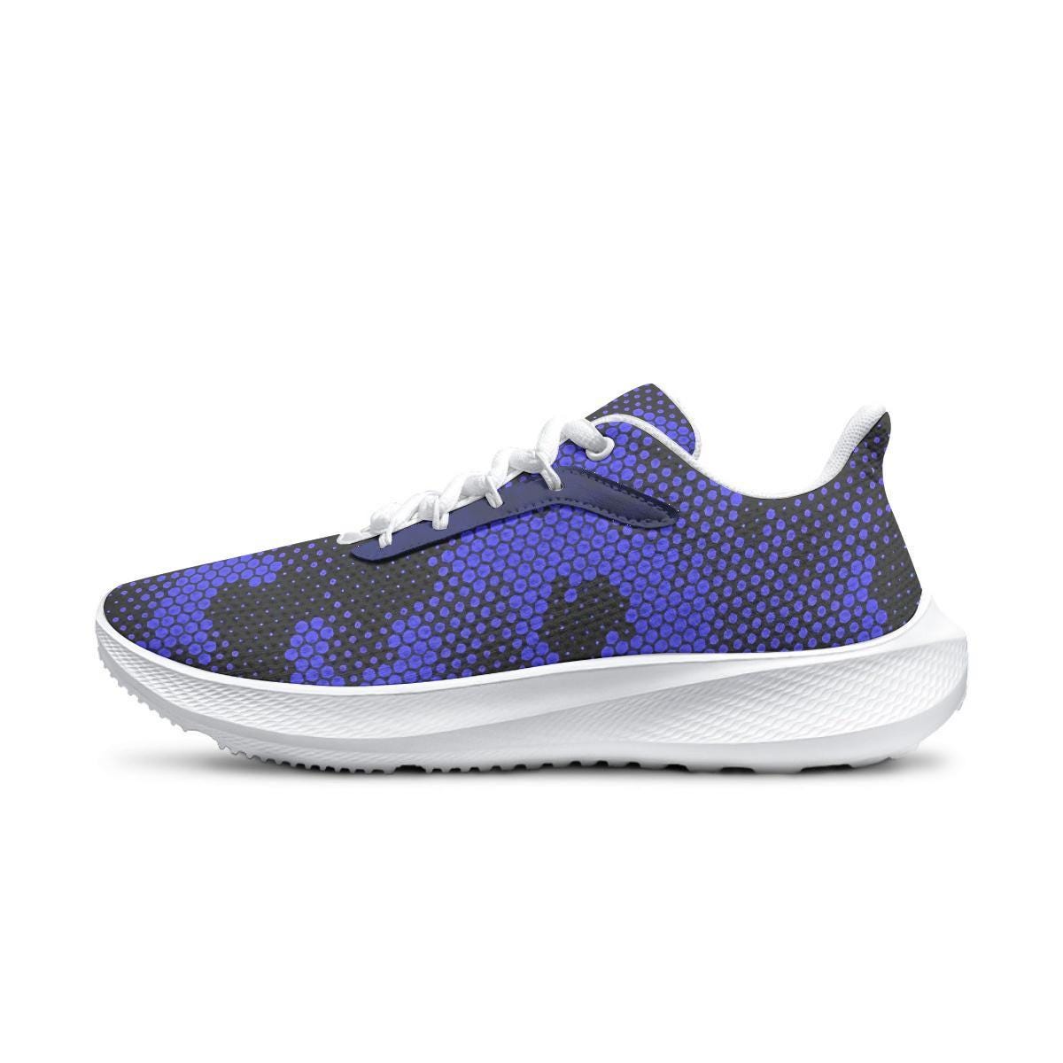 Blue Pixel Camo Unisex Low-Top Running Sneakers