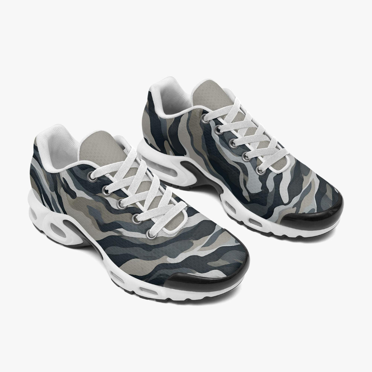 Zapatillas de hombre de malla de punto en camuflaje gris con amortiguación EVA