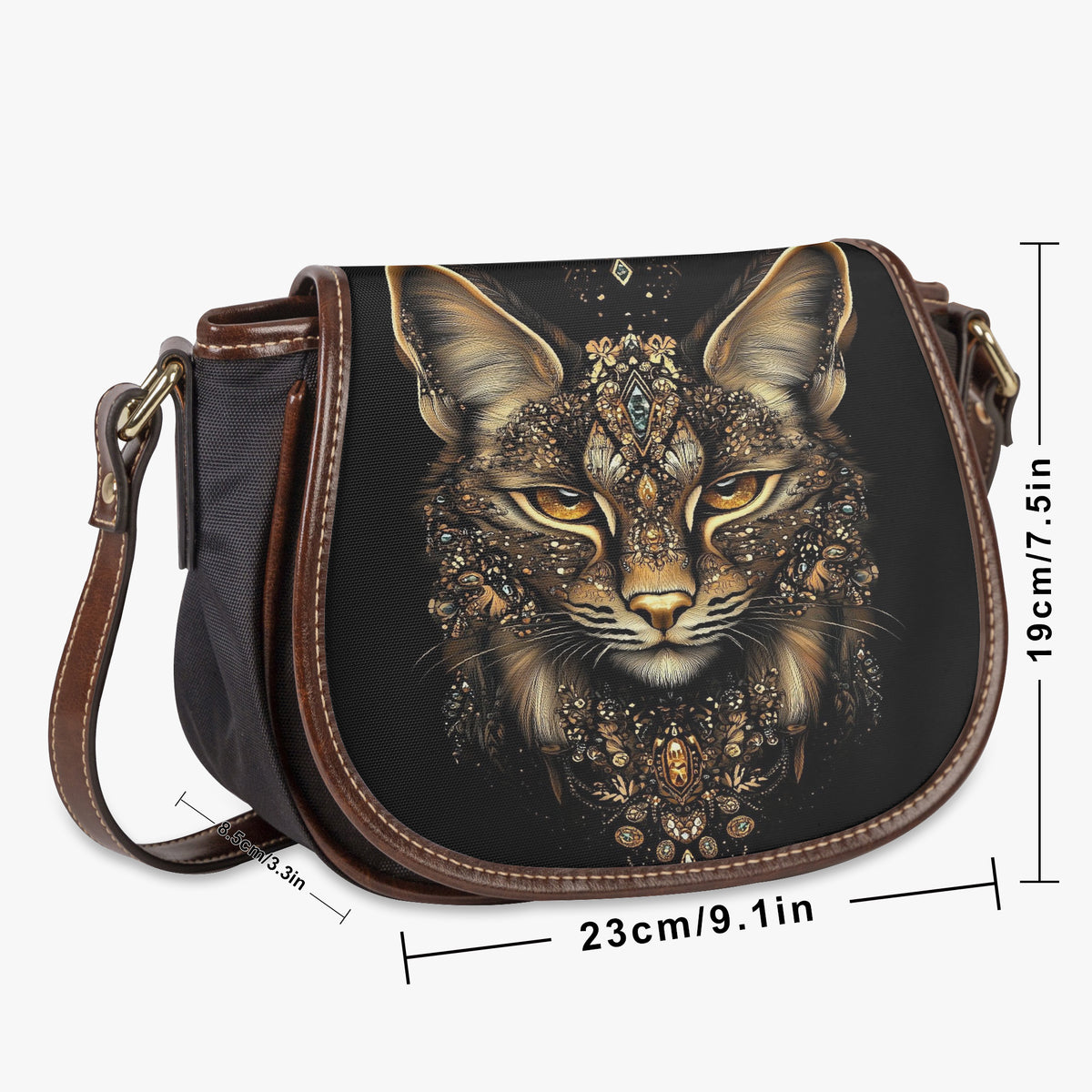 Vista trasera del bolso bandolera Lynx que muestra el bolsillo exterior trasero con cremallera