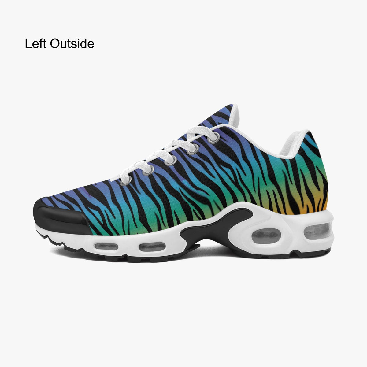 Herrensneaker mit Zebrastreifen und blau-violettem Verlauf