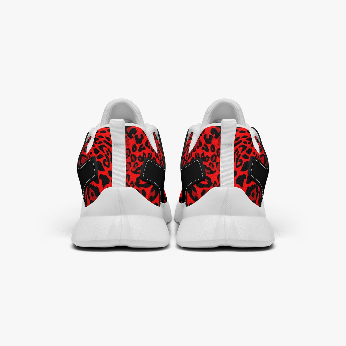 Red Leopard Print Athletic Sneakers – Unisex Chunky Running Style Shoes
