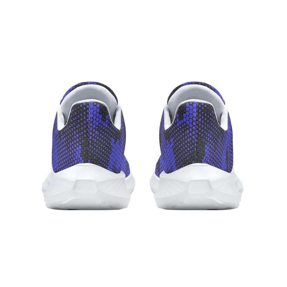 Blue Pixel Camo Unisex Low-Top Running Sneakers