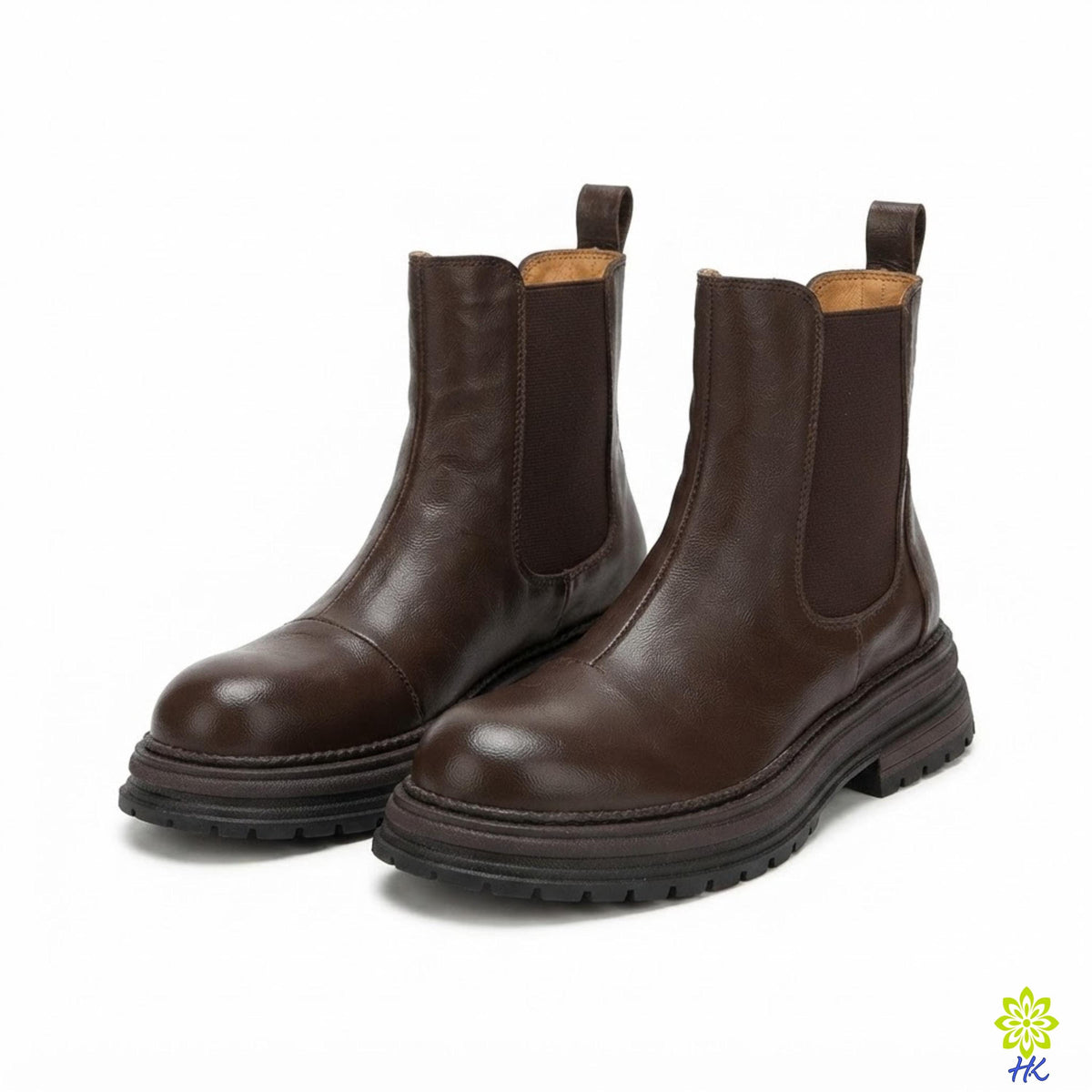 Plateau-Chelsea-Boots für Damen mit Profilsohle und elastischen Seiteneinsätzen