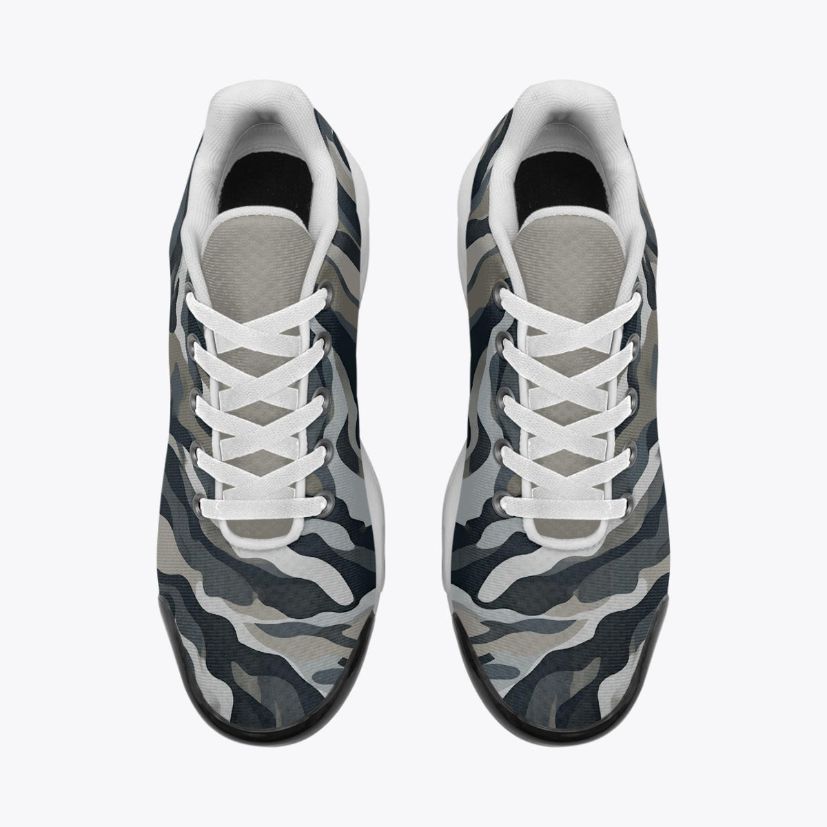 Zapatillas de hombre de malla de punto en camuflaje gris con amortiguación EVA