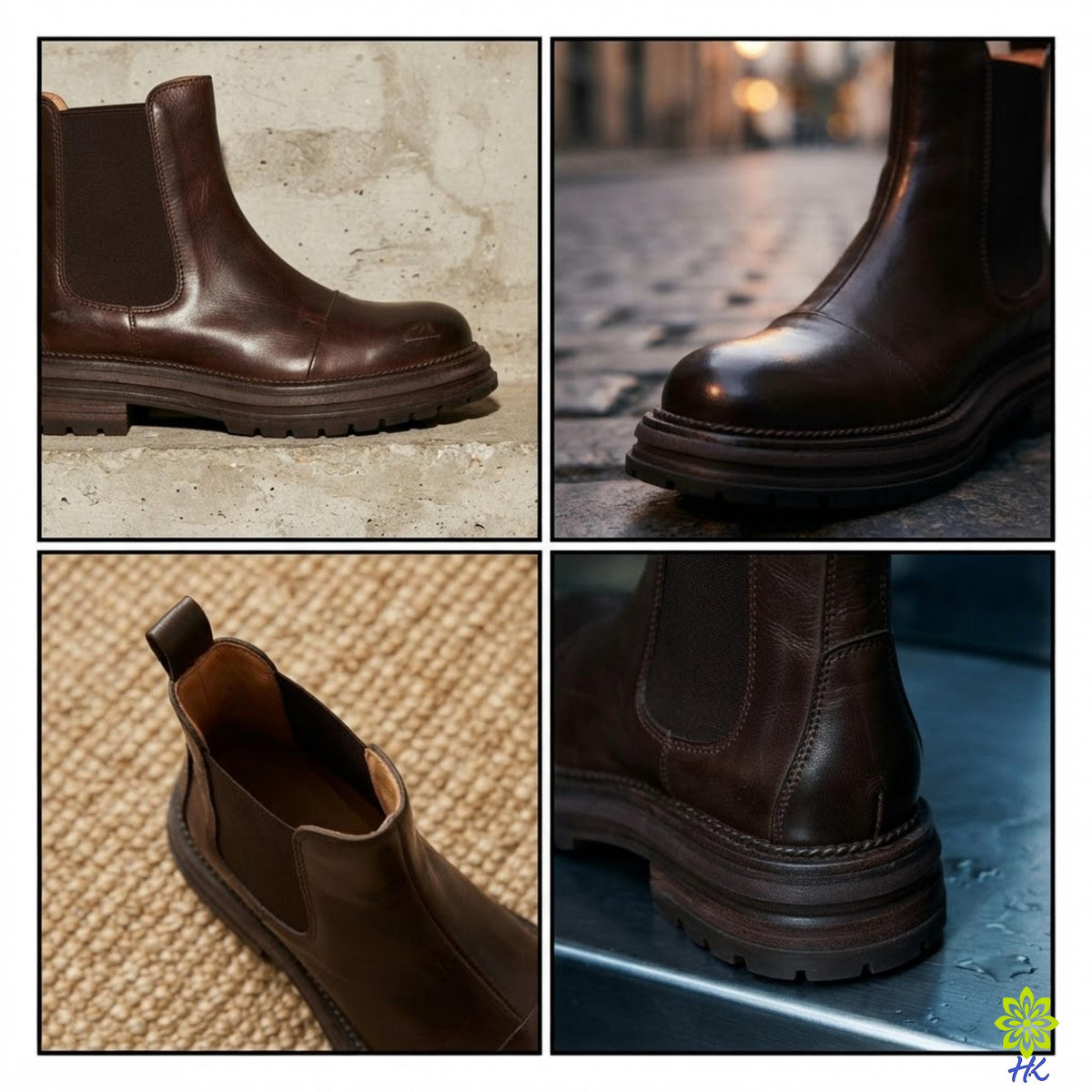 Plateau-Chelsea-Boots für Damen mit Profilsohle und elastischen Seiteneinsätzen