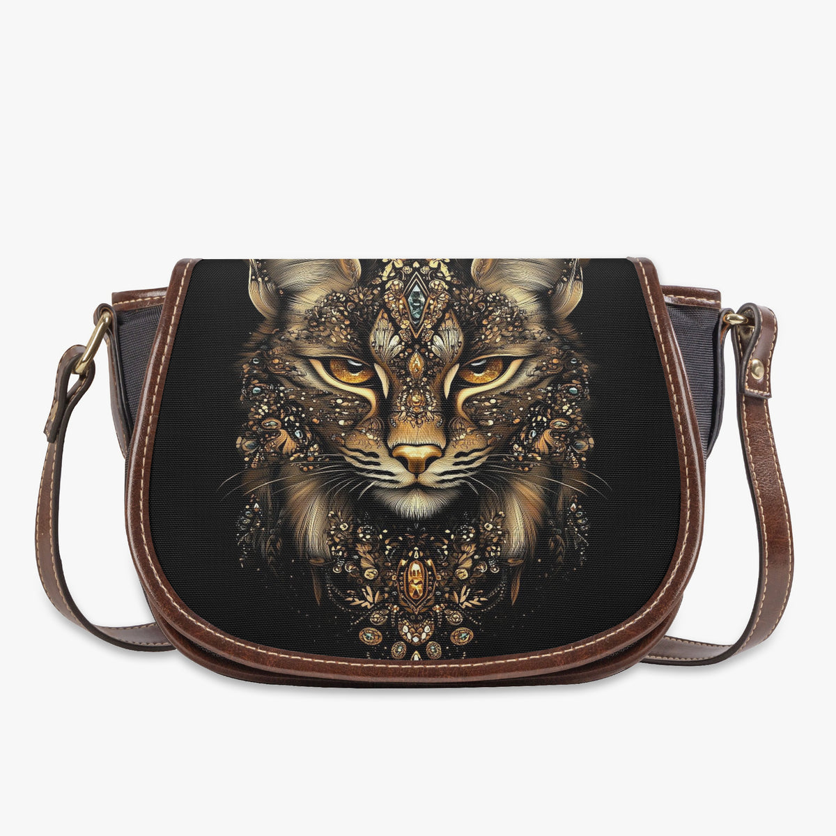 Bolso bandolera Lynx con superposición de medidas: 23 cm de ancho y 19 cm de alto
