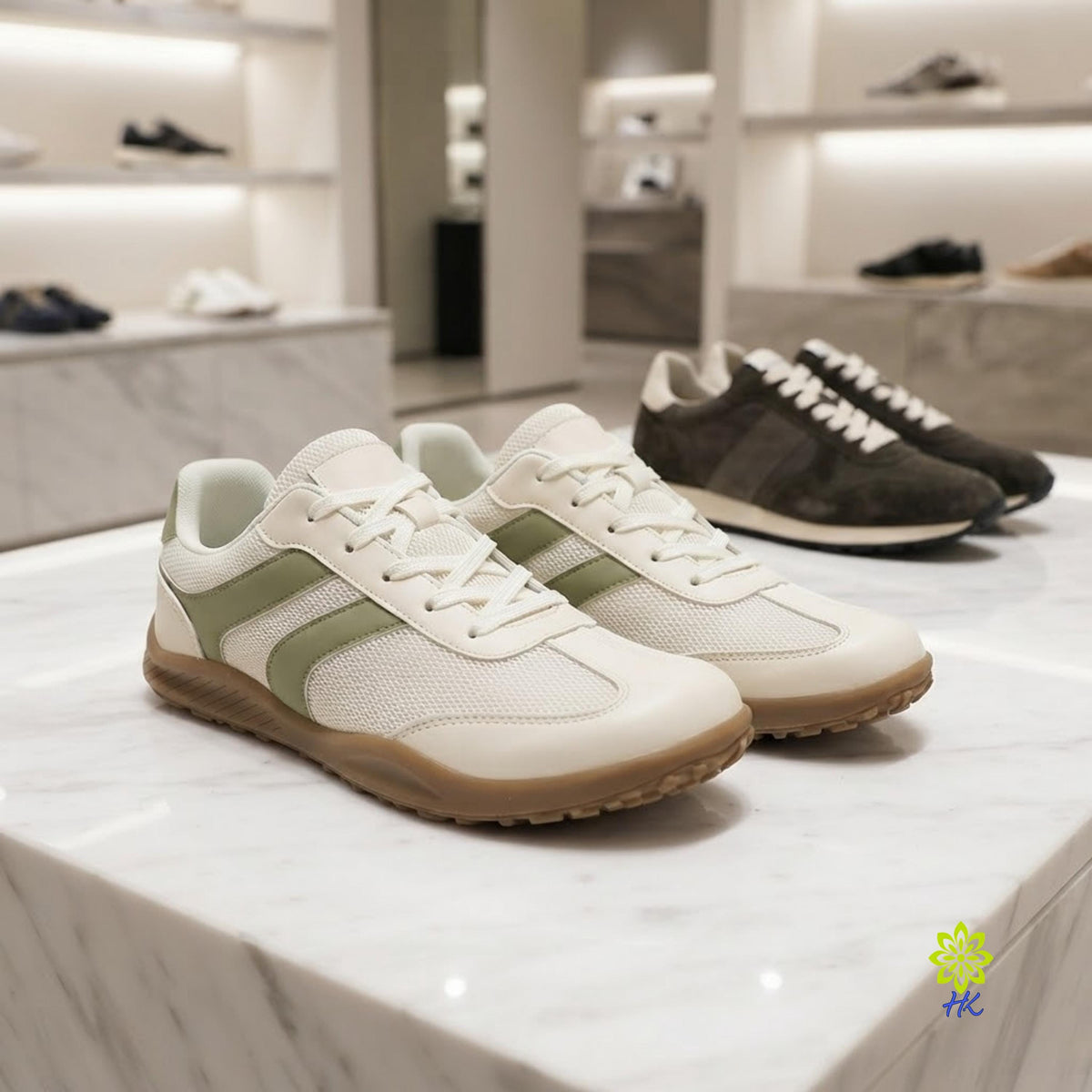 Retro Wide Toe Mesh Walking Sneakers